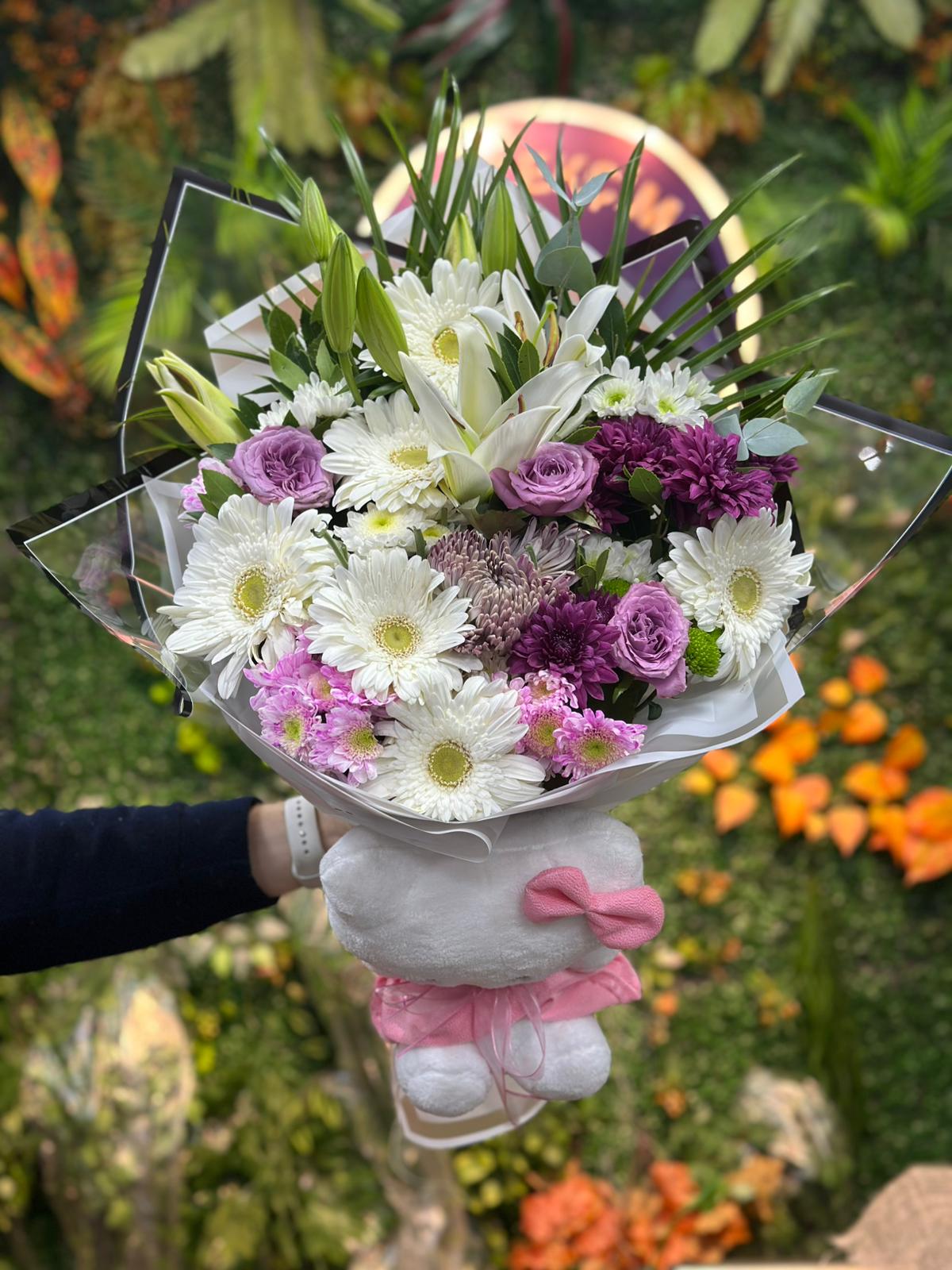 Peluşlu Karışık Mevsim Buket