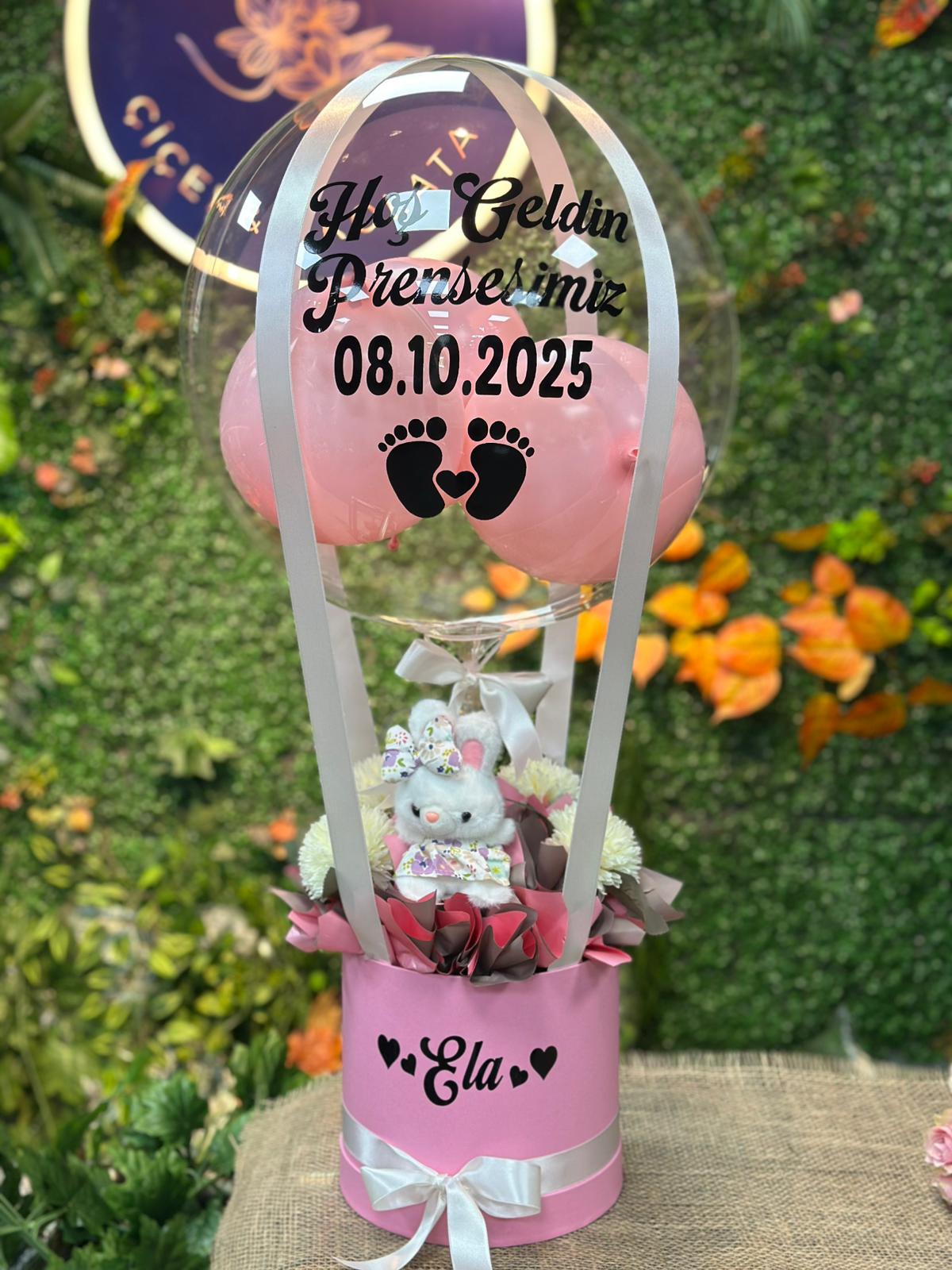 Hoşgeldin Bebek Tavşanlı Balonlu Kutu 2