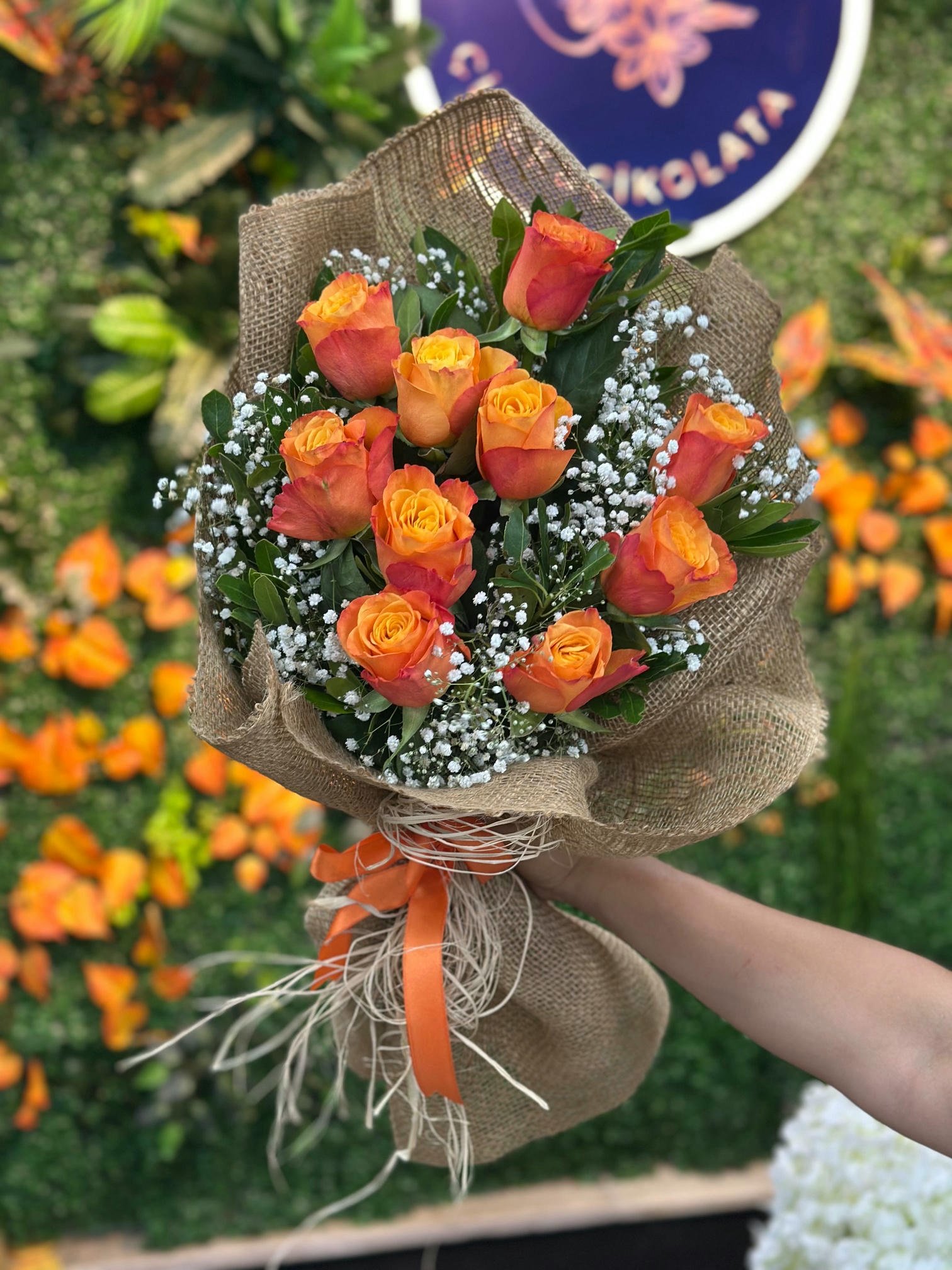 11 Turuncu Gül Buketi