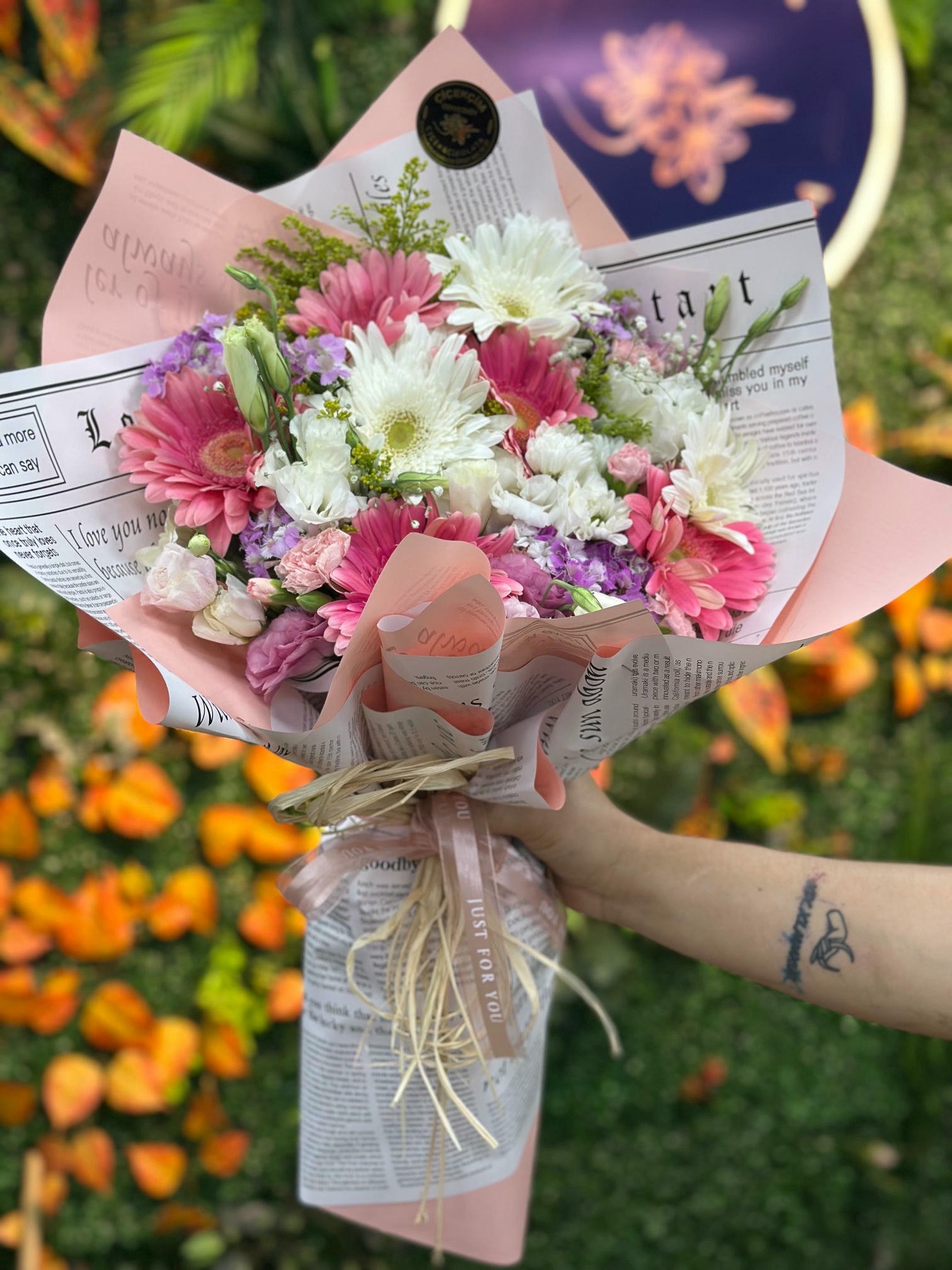 Pembe Beyaz Mevsim Buketi 