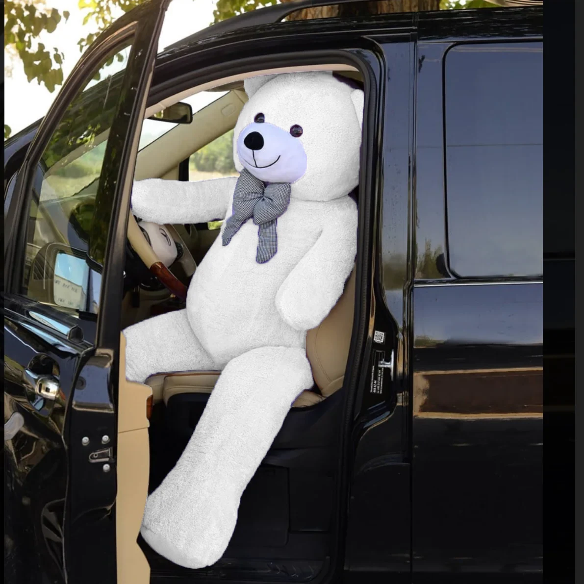 Papyonlu Beyaz Peluş Ayıcık 160 cm