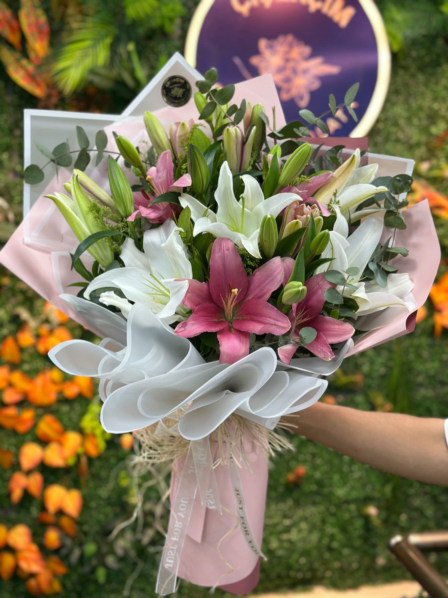 Pembe Beyaz Lilyum Buketi