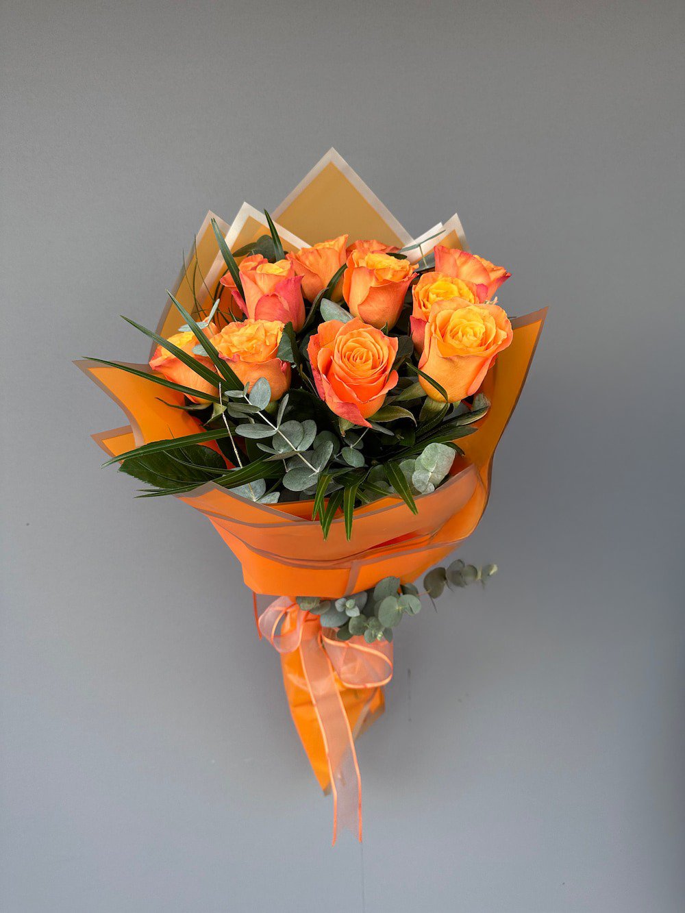 11'li Turuncu Gül Buketi