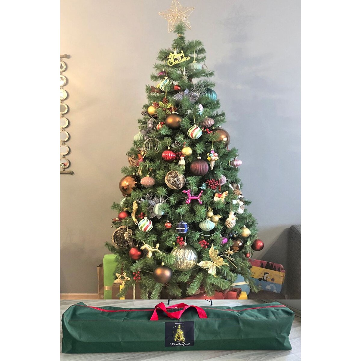 Çam Ağacı 180 Cm 600 Gür Dallı Taşıma Çantası Hediyeli