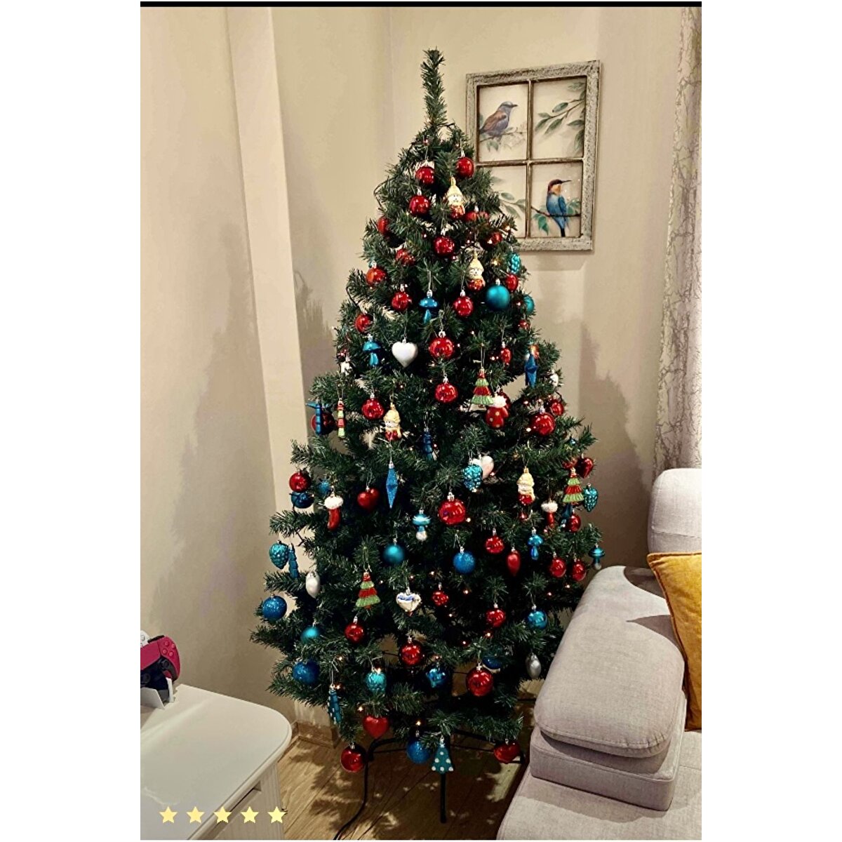 Çam Ağacı 180 Cm Lüx 600 Gür Dallı Demir Ayaklı