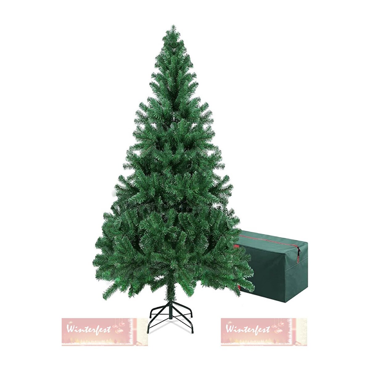 150 Cm 320 Dal Yılbaşı Ağacı Demir Ayaklı Taşıma Çantası Hediyeli