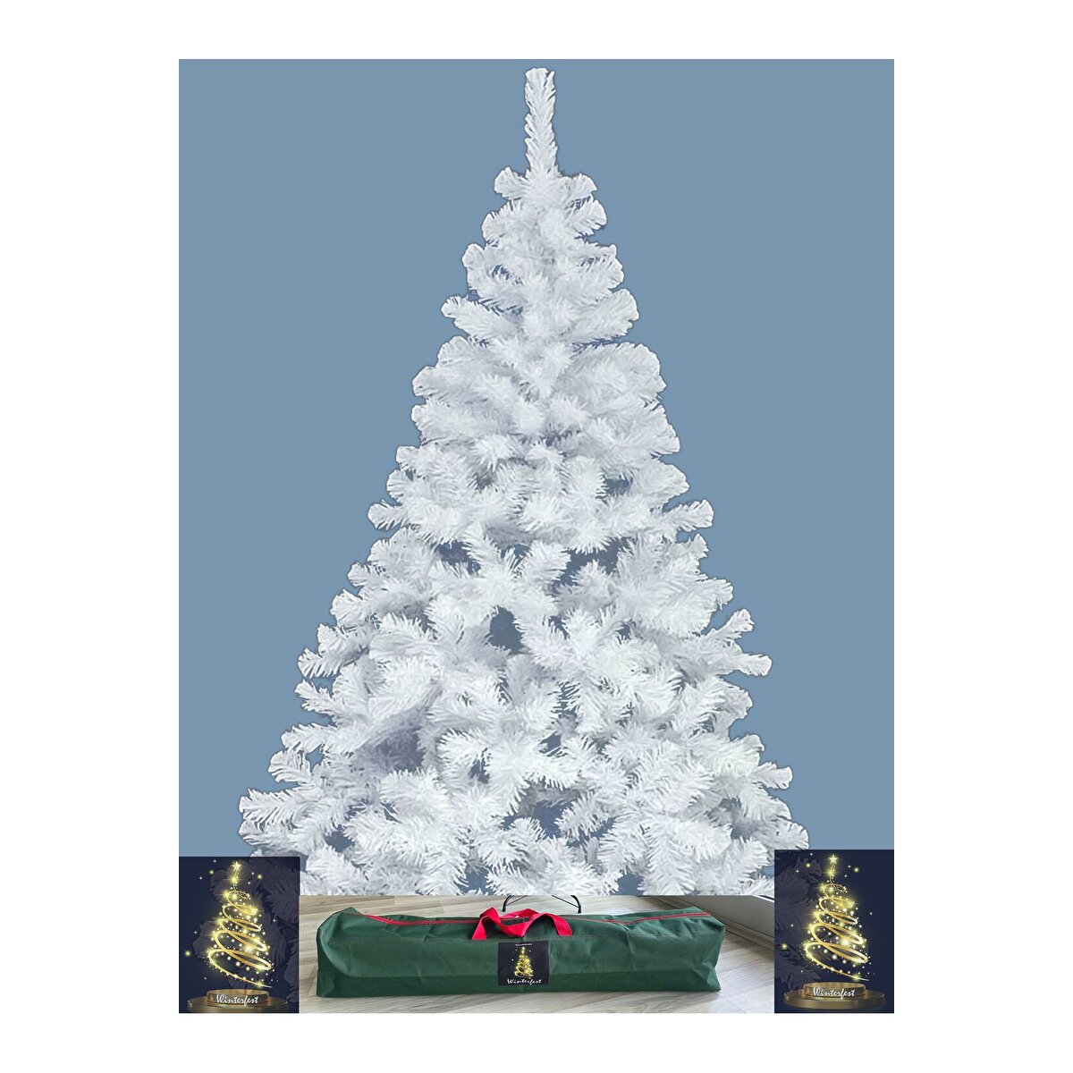 Beyaz Yılbaşı Ağacı 150 Cm Ve Taşıma Çantası