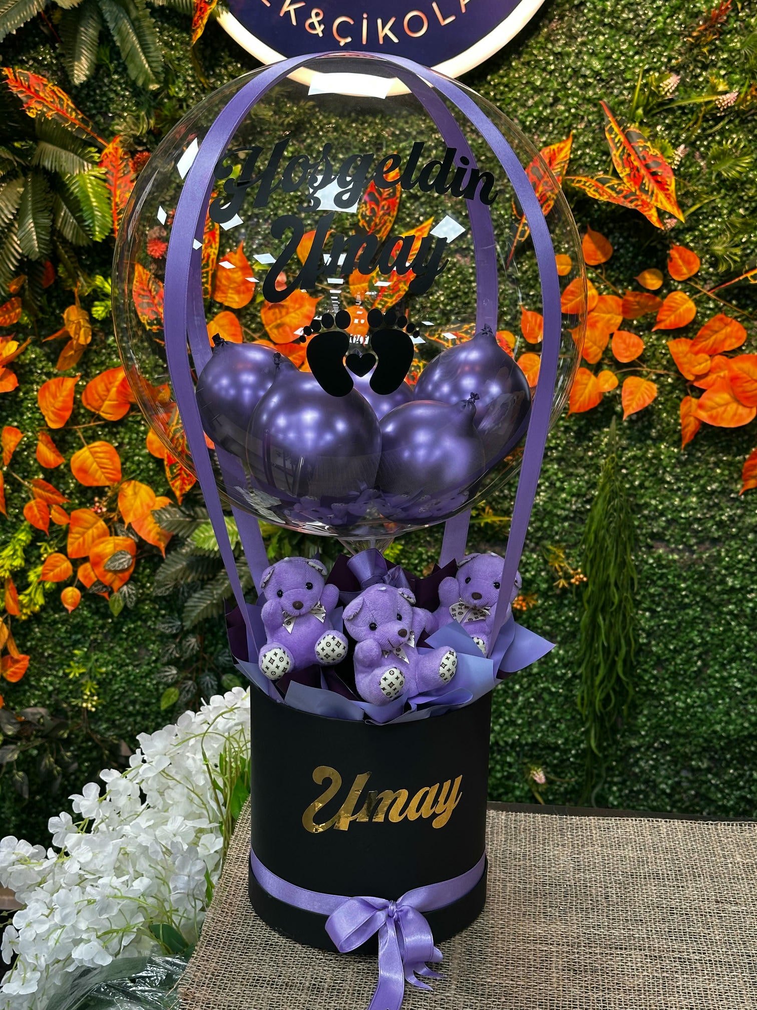 Hoşgeldin Bebek Mor Bobo Balon