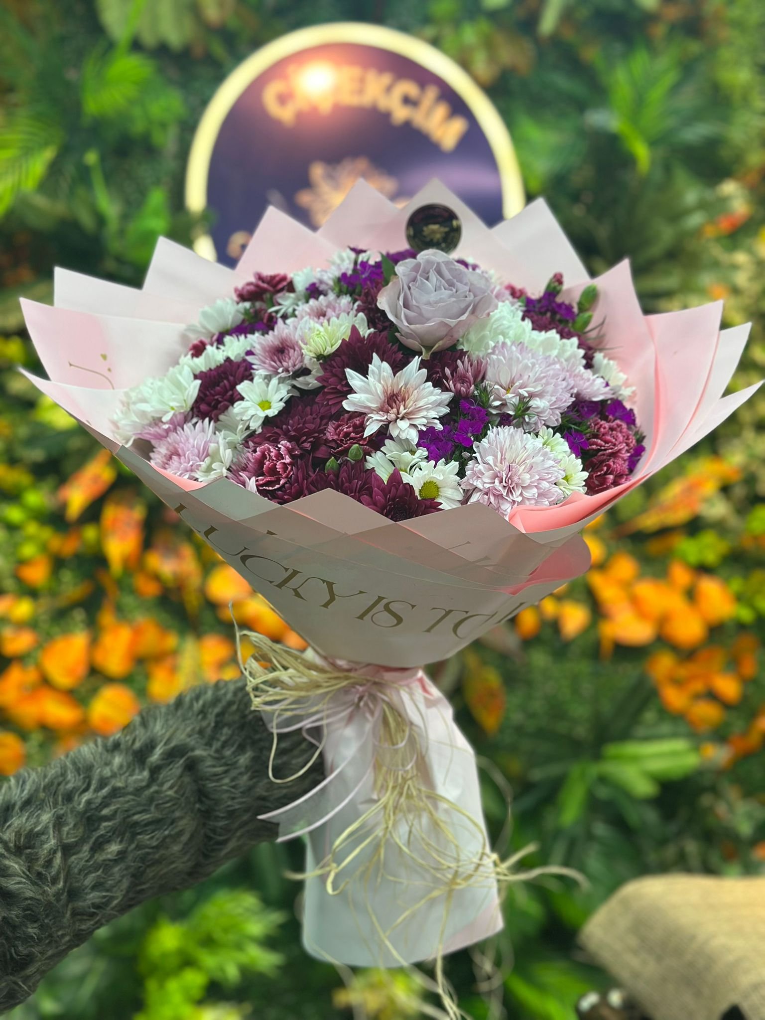 Karışık Lila Pembe Mevsim Buketi