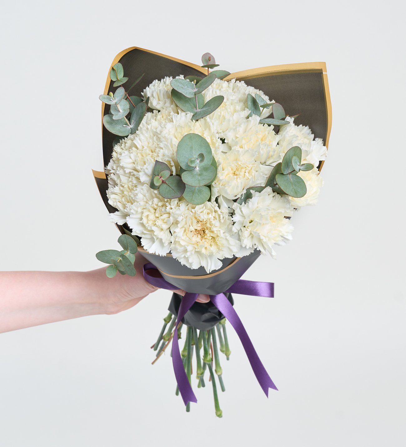 Beyaz Karanfil Çiçek Buketi